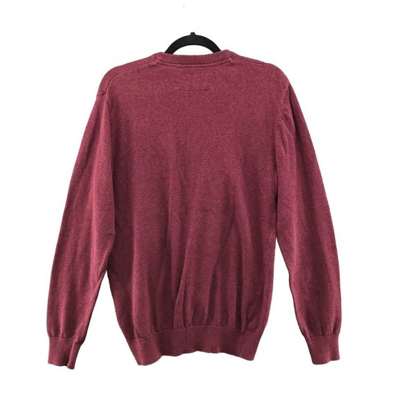 Rover & Lakes Mens V-neck Cotton Sweater Sz Small S Red Burgundy Pullover Knit - Picture 2 of 12